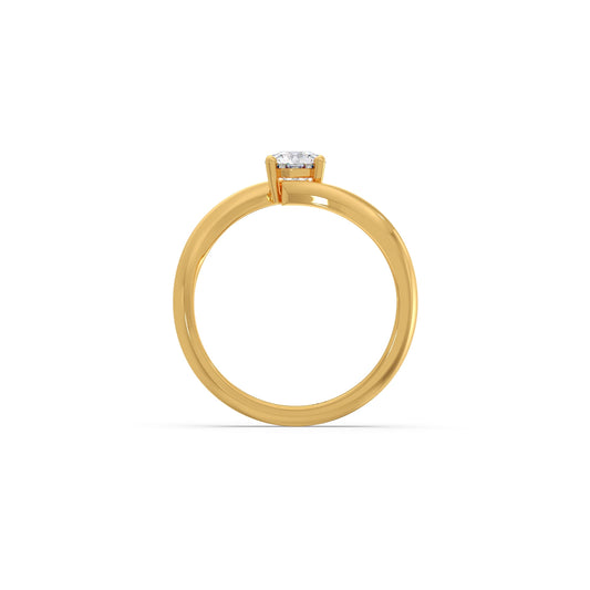 Round-Cut Bypass Solitaire Engagement Ring