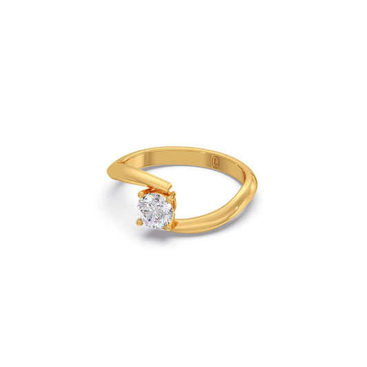 Round-Cut Bypass Solitaire Engagement Ring