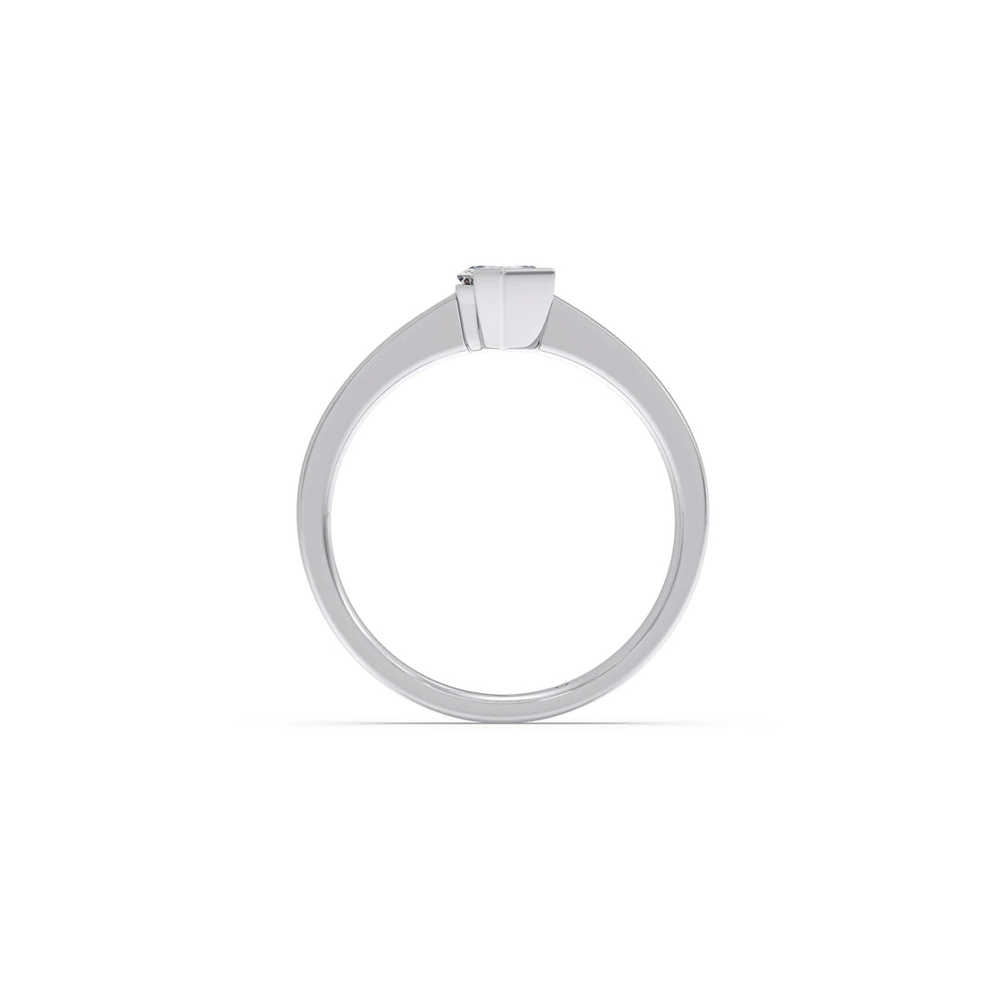 Half Bezel Set Smallitaire Tenz Hexa Cut Diamond Ring