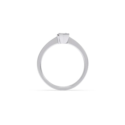 Half Bezel Set Smallitaire Tenz Hexa Cut Diamond Ring