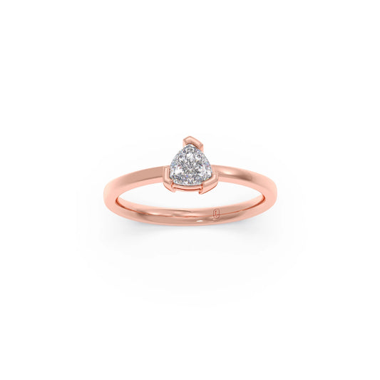 Half Bezel Set Trillion Cut Solitaire Ring