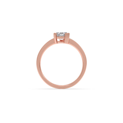 Half Bezel Set Trillion Cut Solitaire Ring