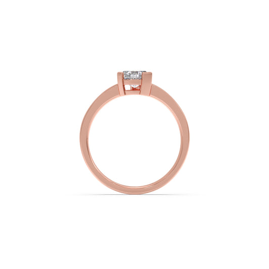 Half Bezel Set Trillion Cut Solitaire Ring