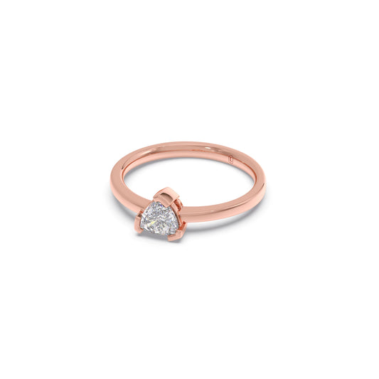 Half Bezel Set Trillion Cut Solitaire Ring