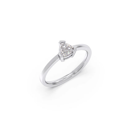 Half Bezel Set Trillion Cut Solitaire Ring