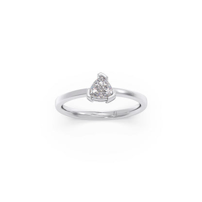 Half Bezel Set Trillion Cut Solitaire Ring