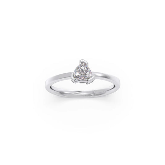 Half Bezel Set Trillion Cut Solitaire Ring