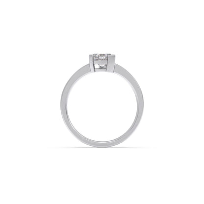 Half Bezel Set Trillion Cut Solitaire Ring