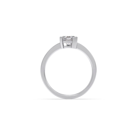 Half Bezel Set Trillion Cut Solitaire Ring