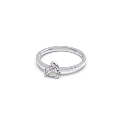 Half Bezel Set Trillion Cut Solitaire Ring