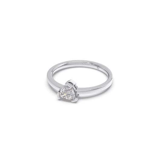 Half Bezel Set Trillion Cut Solitaire Ring