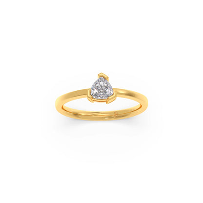 Half Bezel Set Trillion Cut Solitaire Ring