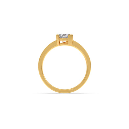 Half Bezel Set Trillion Cut Solitaire Ring