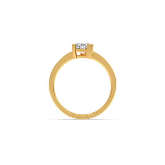 Half Bezel Set Trillion Cut Solitaire Ring