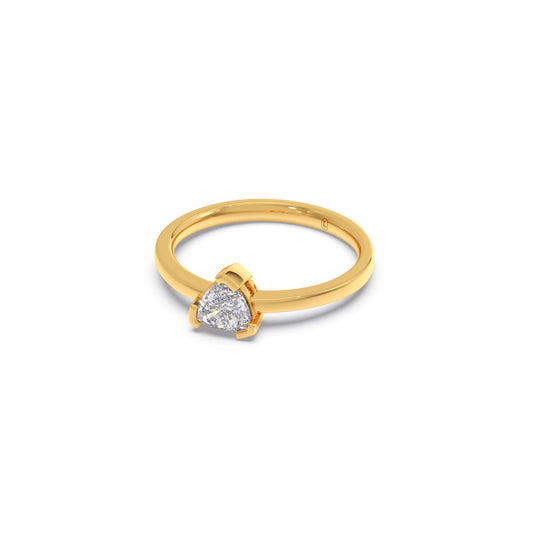Half Bezel Set Trillion Cut Solitaire Ring