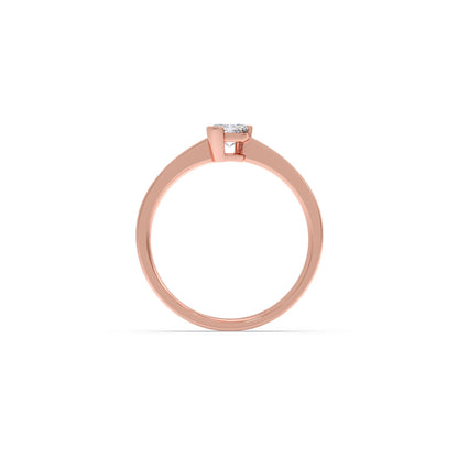 Half Bezel Set Frost Emerald Cut Solitaire Ring