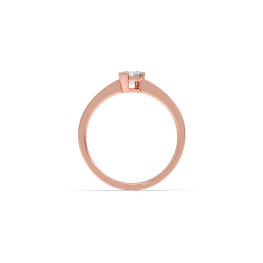 Half Bezel Set Frost Emerald Cut Solitaire Ring