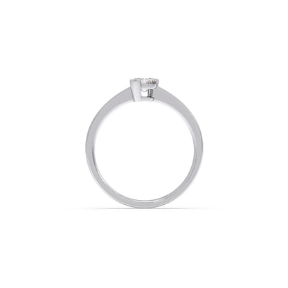 Half Bezel Set Frost Emerald Cut Solitaire Ring