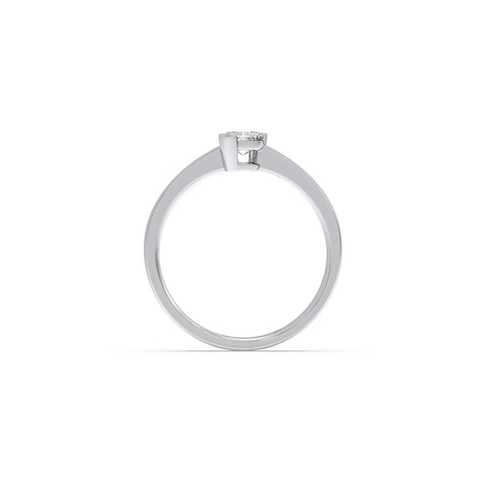 Half Bezel Set Frost Emerald Cut Solitaire Ring