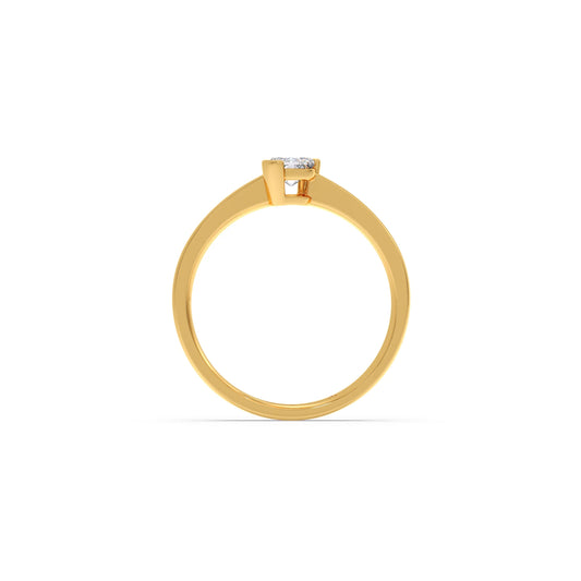 Half Bezel Set Frost Emerald Cut Solitaire Ring