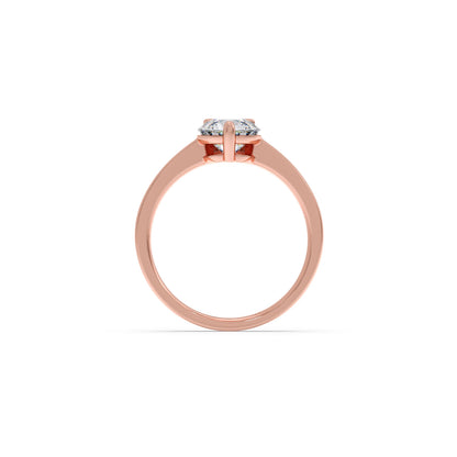 Half Bezel & Claw Prong Set Luminious Round Shape Solitaire Ring