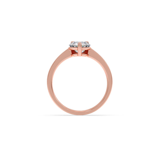 Half Bezel & Claw Prong Set Luminious Round Shape Solitaire Ring