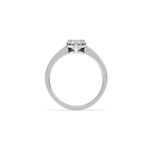 Half Bezel & Claw Prong Set Luminious Round Shape Solitaire Ring