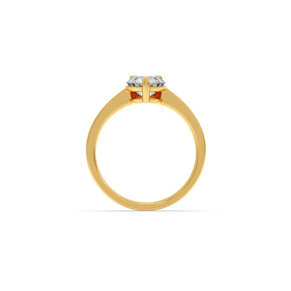 Half Bezel & Claw Prong Set Luminious Round Shape Solitaire Ring