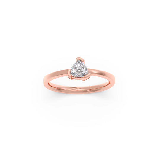 Half Bezel & Claw Prong Set Smallitaire Trillion Shape Diamond Ring