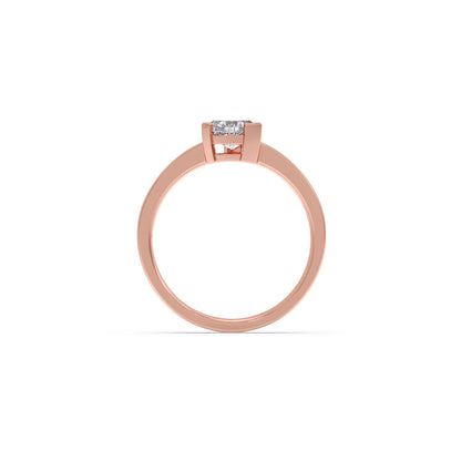 Half Bezel & Claw Prong Set Smallitaire Trillion Shape Diamond Ring