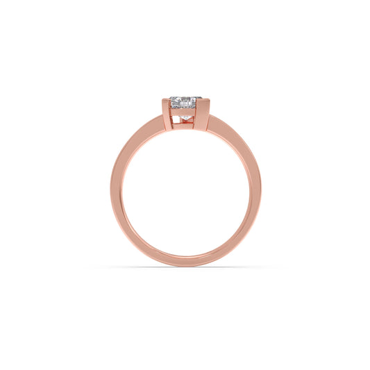 Half Bezel & Claw Prong Set Smallitaire Trillion Shape Diamond Ring