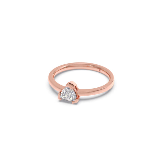 Half Bezel & Claw Prong Set Smallitaire Trillion Shape Diamond Ring