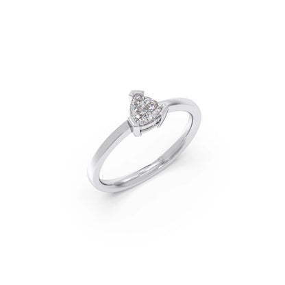 Half Bezel & Claw Prong Set Smallitaire Trillion Shape Diamond Ring