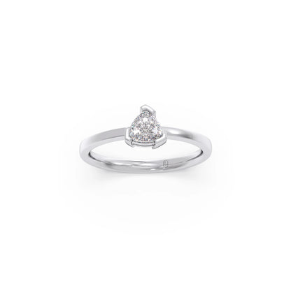Half Bezel & Claw Prong Set Smallitaire Trillion Shape Diamond Ring