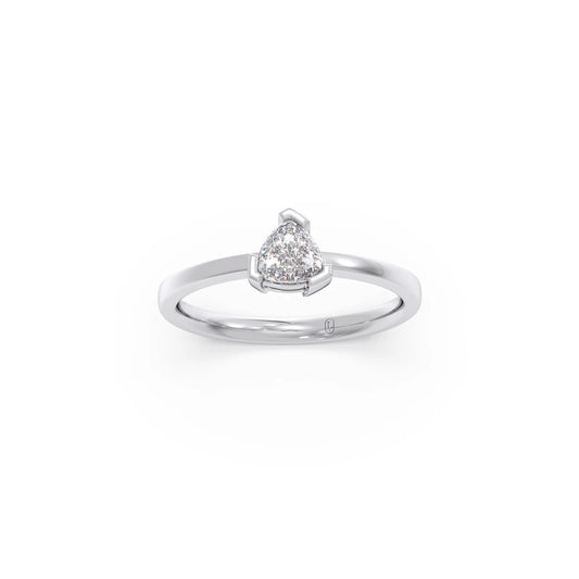 Half Bezel & Claw Prong Set Smallitaire Trillion Shape Diamond Ring
