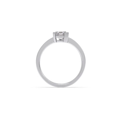 Half Bezel & Claw Prong Set Smallitaire Trillion Shape Diamond Ring
