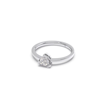Half Bezel & Claw Prong Set Smallitaire Trillion Shape Diamond Ring