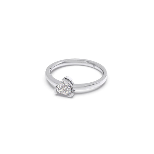 Half Bezel & Claw Prong Set Smallitaire Trillion Shape Diamond Ring
