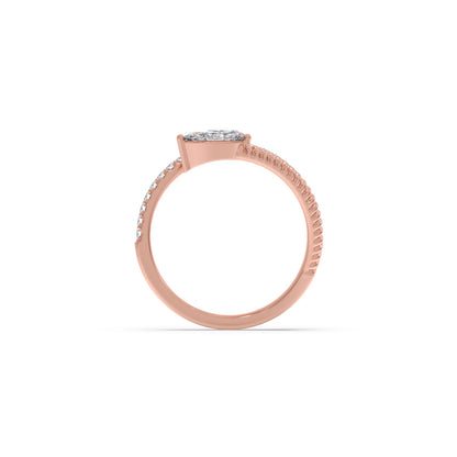 Marquise, Pear, and Oval Diamond Bypass Ring