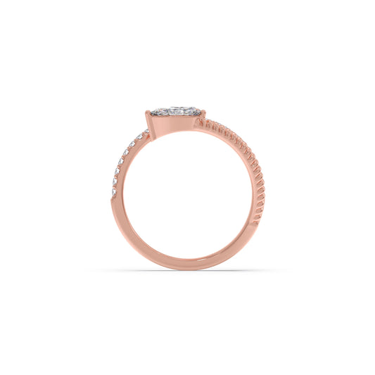 Marquise, Pear, and Oval Diamond Bypass Ring