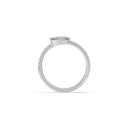 Marquise, Pear, and Oval Diamond Bypass Ring