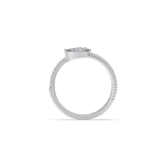 Marquise, Pear, and Oval Diamond Bypass Ring