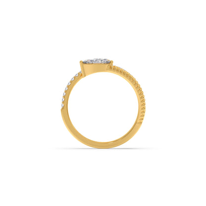 Marquise, Pear, and Oval Diamond Bypass Ring
