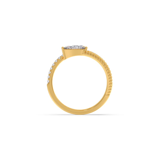 Marquise, Pear, and Oval Diamond Bypass Ring