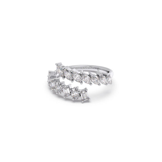 Marquise, Oval, and Emerald-Cut Diamond Bypass Ring