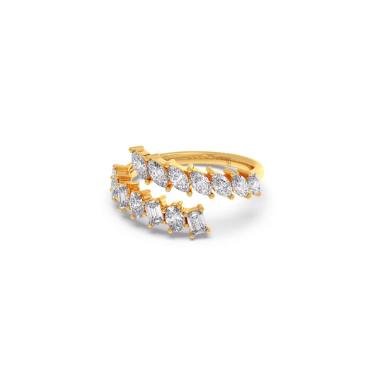 Marquise, Oval, and Emerald-Cut Diamond Bypass Ring