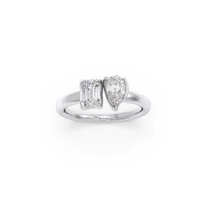 Pear & Emerald-Cut Solitaire Ring