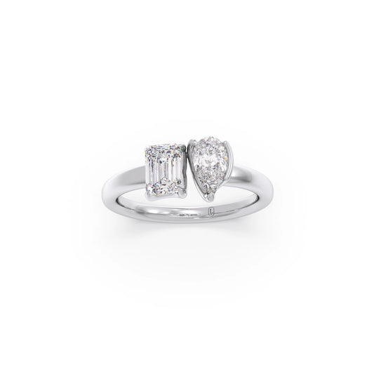Pear & Emerald-Cut Solitaire Ring