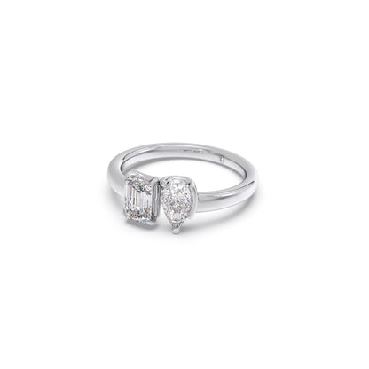 Pear & Emerald-Cut Solitaire Ring
