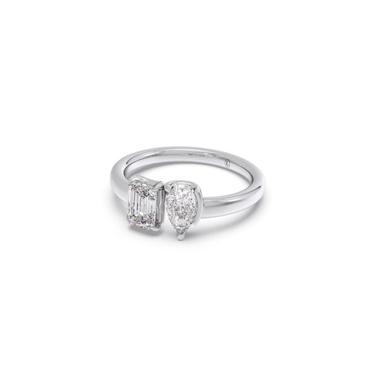 Pear & Emerald-Cut Solitaire Ring